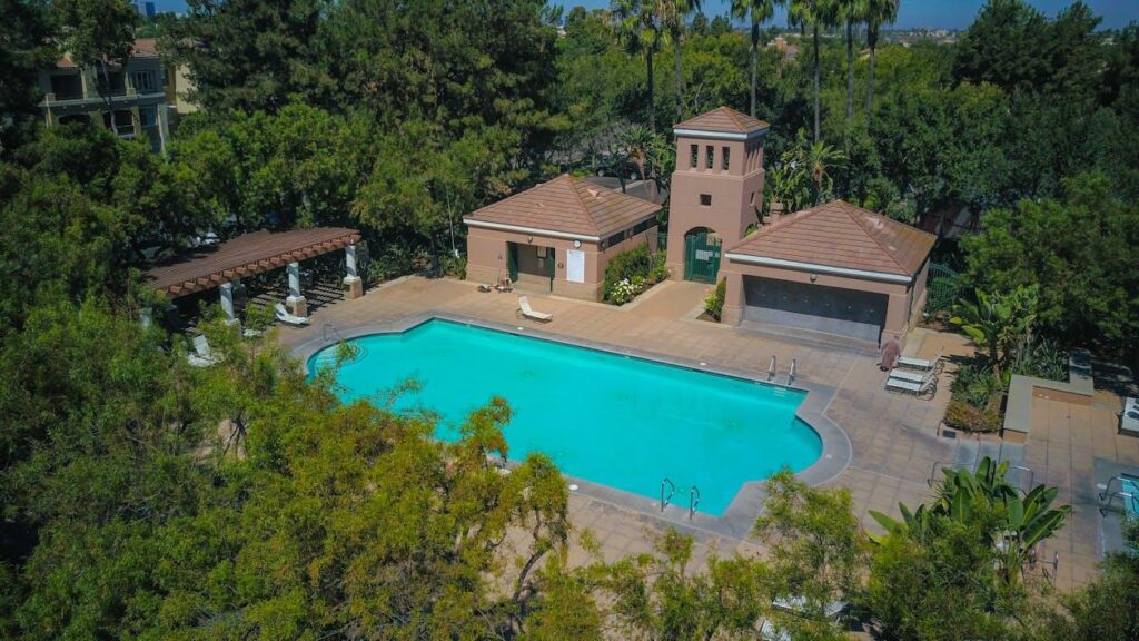 A residential swimming pool
