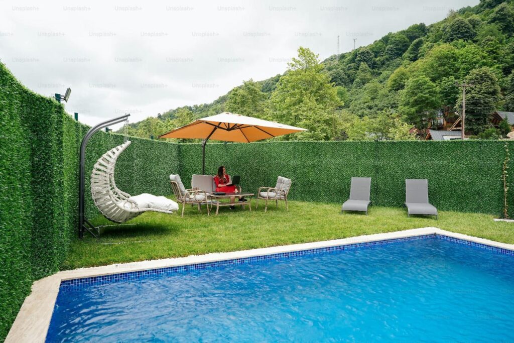 A residential swimming pool