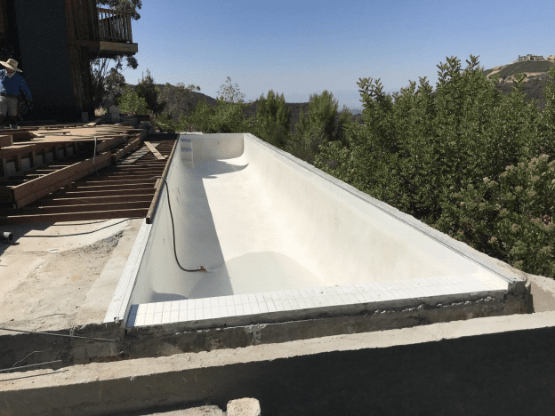 A pool being constructed using high-quality materials