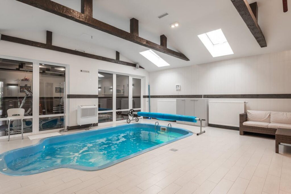 An indoor pool in a Pasadena home