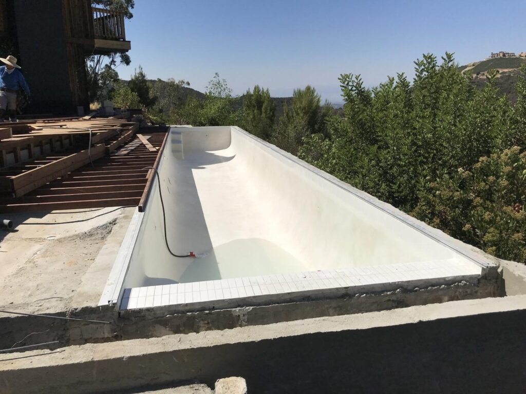 A pool being constructed using high-quality materials