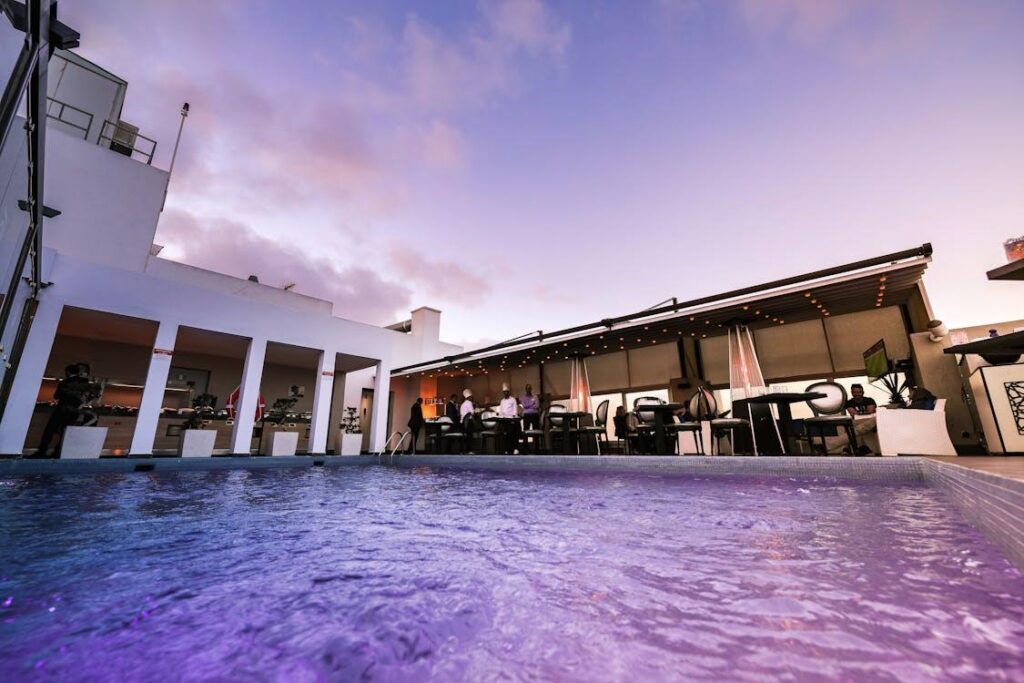 A rooftop pool designed by CPR Pools for a Glendale hotel.