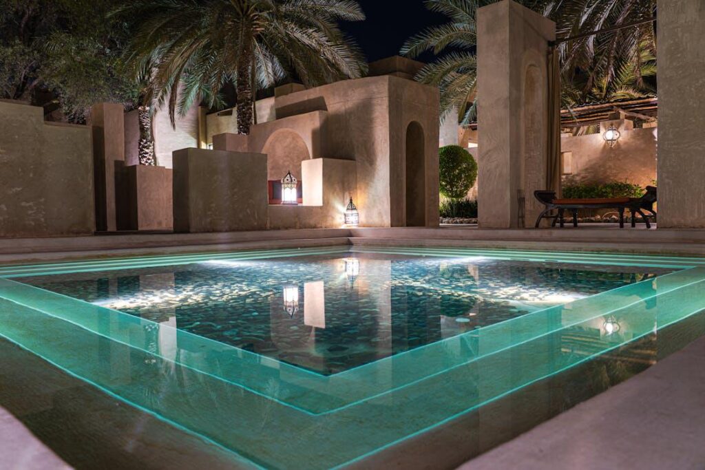 A modern pool design with resurfacing