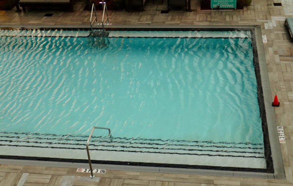Aerial photography of a newly resurfaced pool
