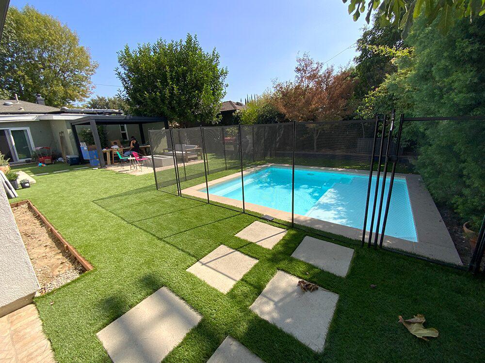 Pool finishing touches in Pasadena