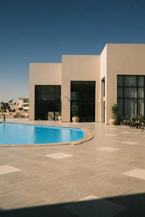 A custom-built modern pool