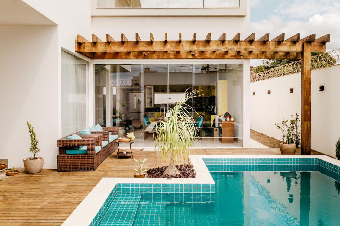 A residential swimming pool with recent upgrades