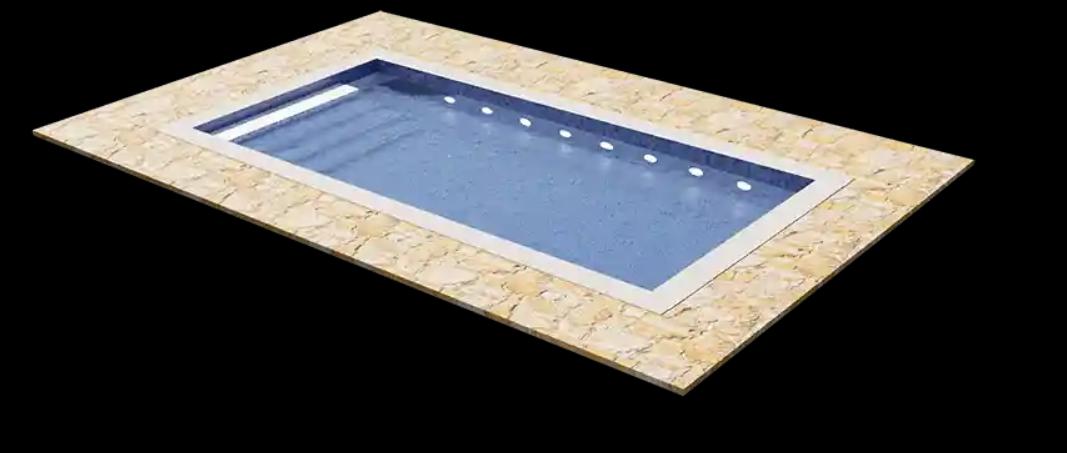 A picture of a pool with new coping