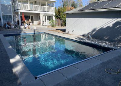 A picture of pool with a new pool cover