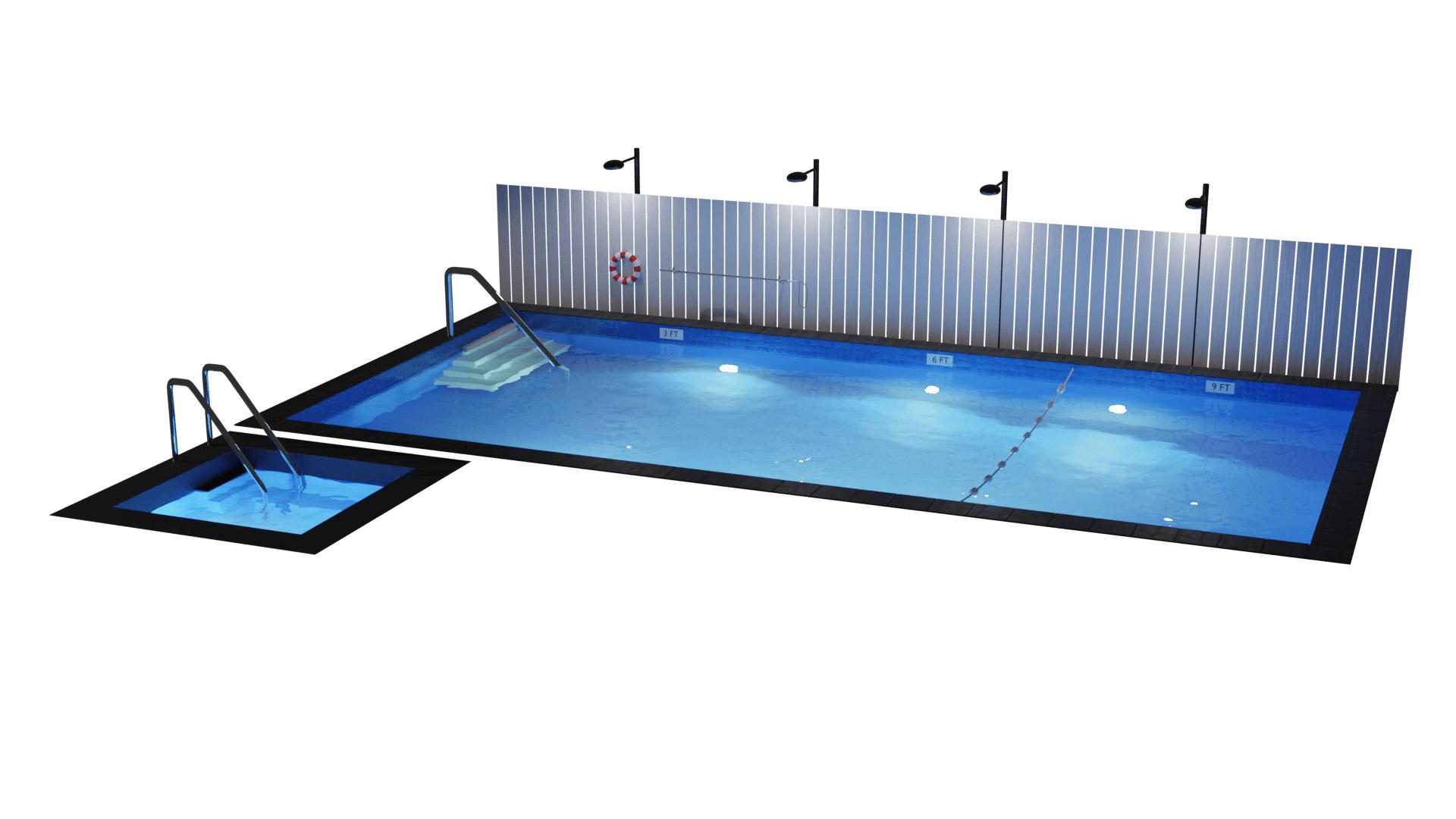 
A picture of a commercial pool