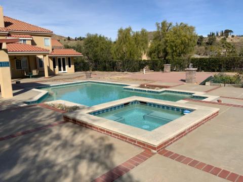 A pool after coping with approved materials in LA