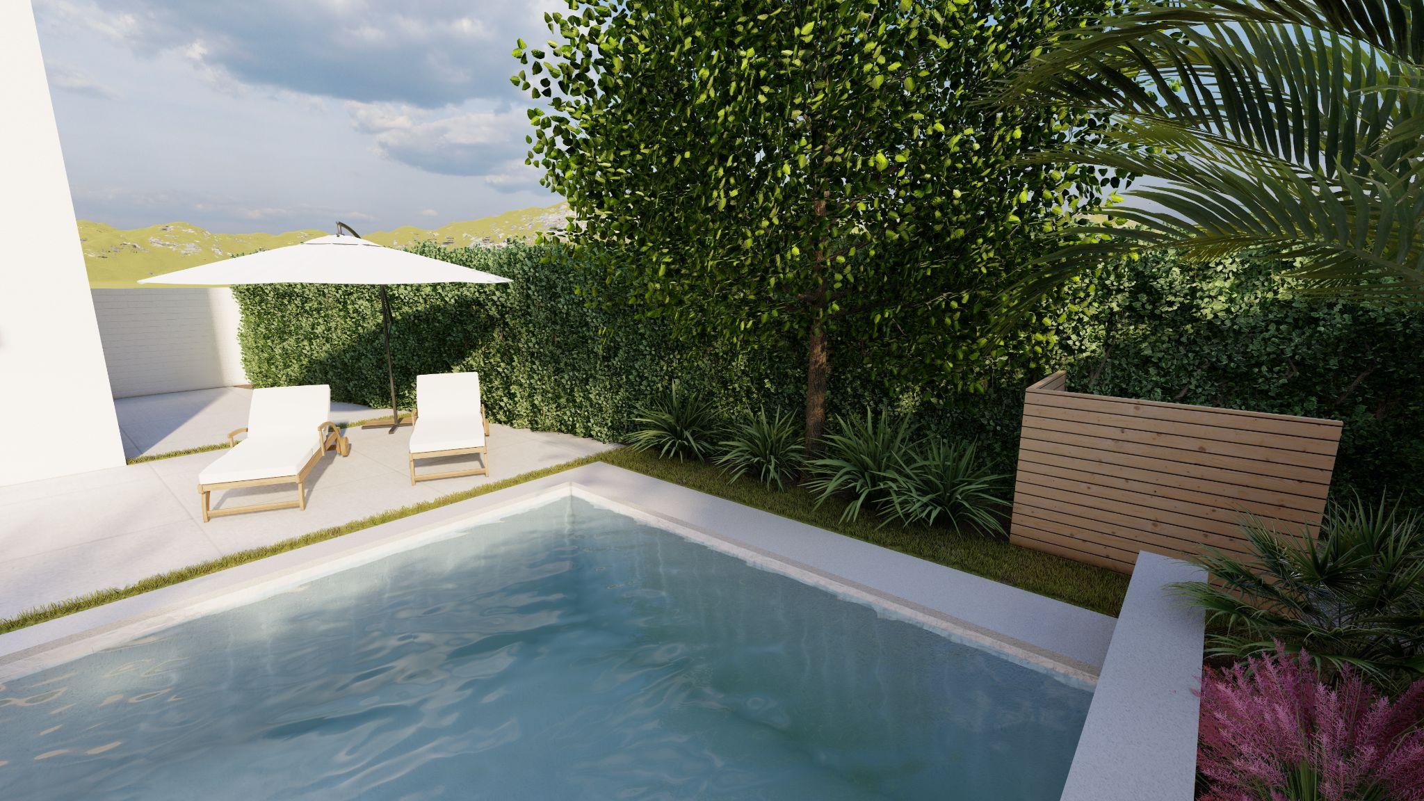 A newly remodeled commercial pool in Pasadena featuring custom coping, waterline tiles, and eco-friendly design elements.