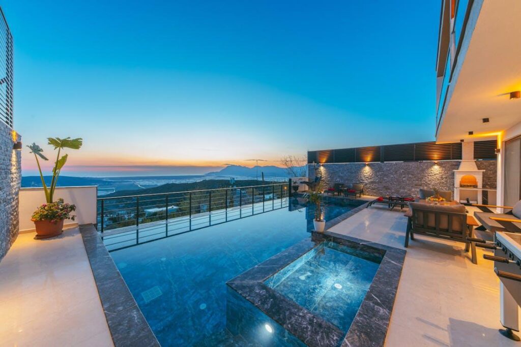 A pool after renovation and tiling