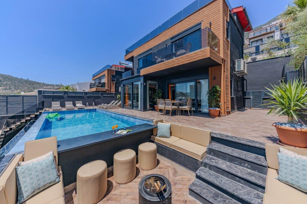 A residential pool after pool remodeling
